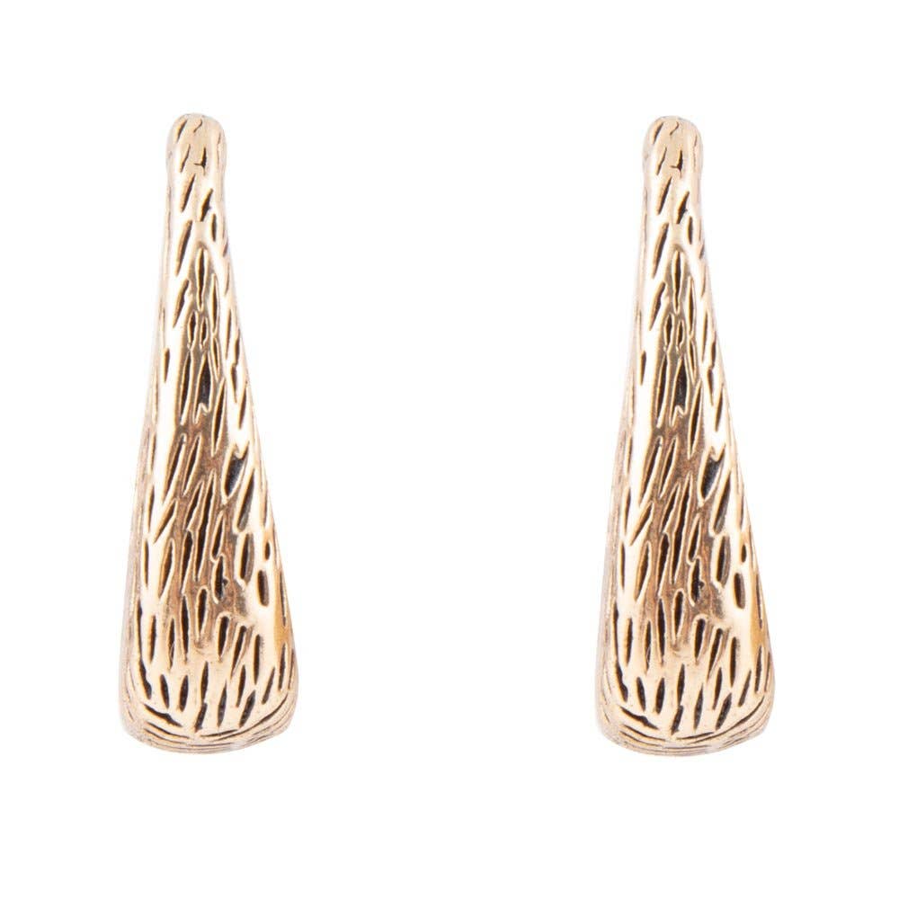 Nomad Textured Golden Half Hoop Earrings