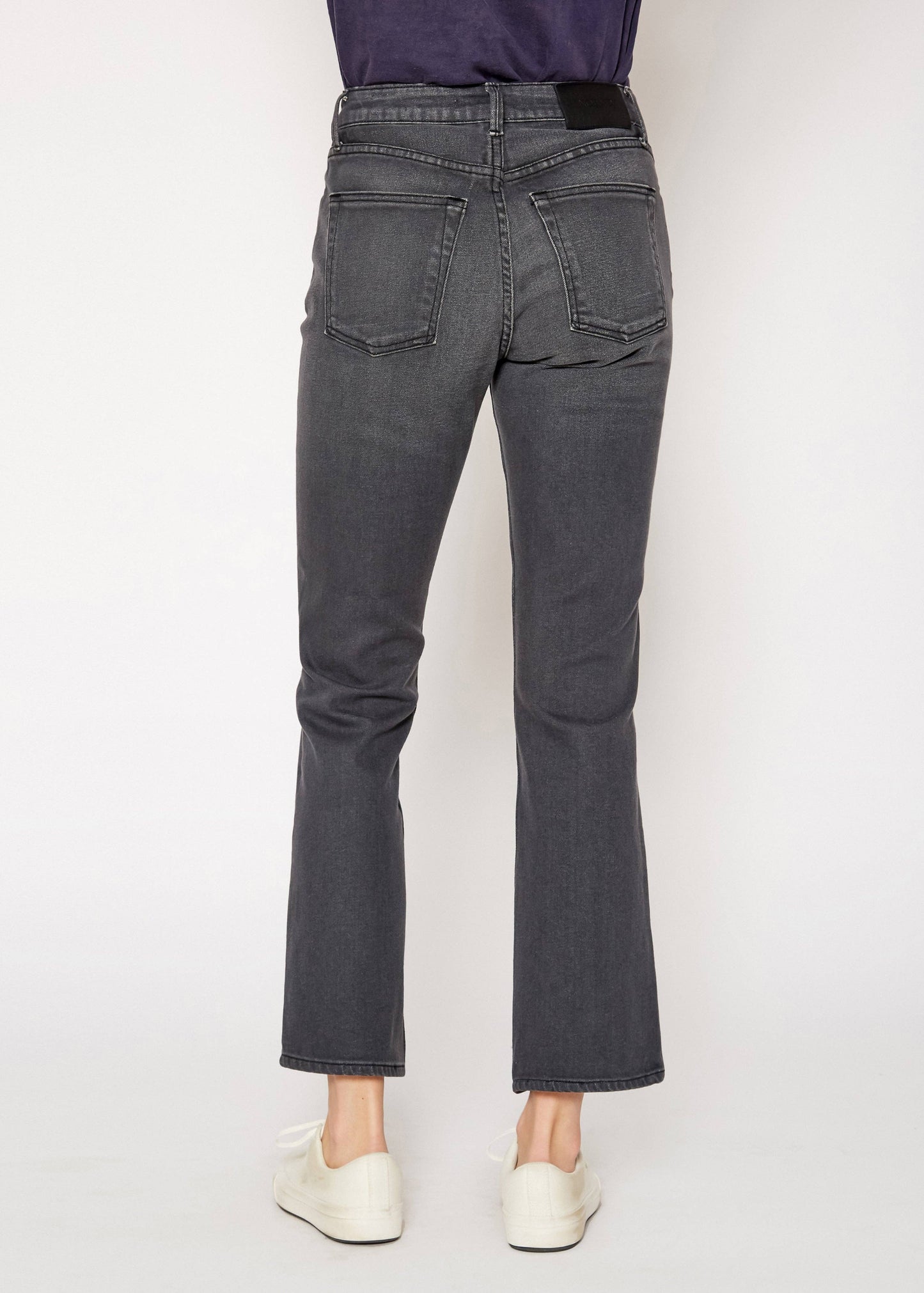Farrah High Rise Kick Flare Jeans - Dark Grey Wash