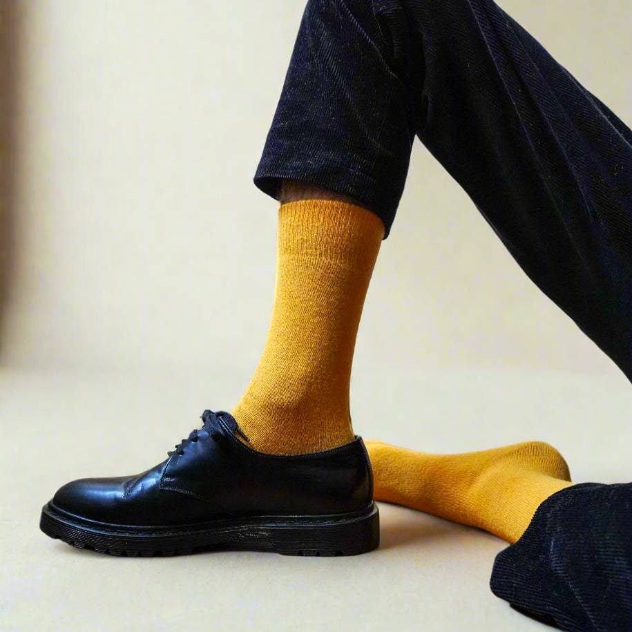 KLUE plain merino wool socks | Mustard