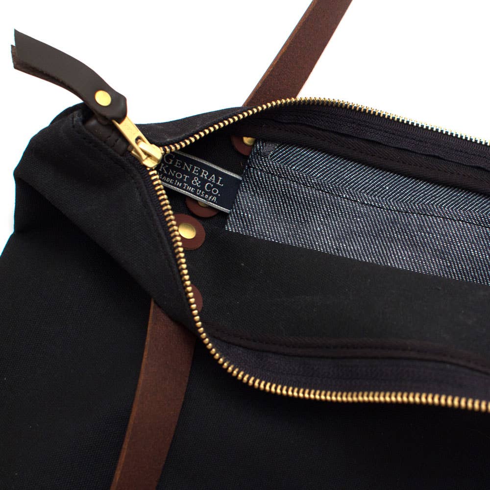 Black Waxed Canvas Portfolio Tote