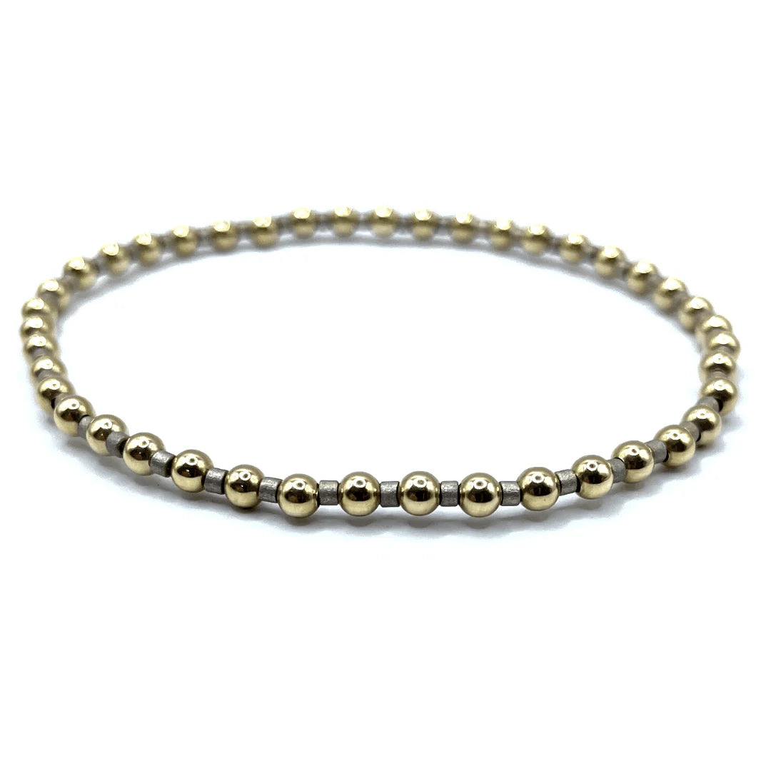 3mm Color Crush Newport PEWTER & Gold Waterproof Bracelet