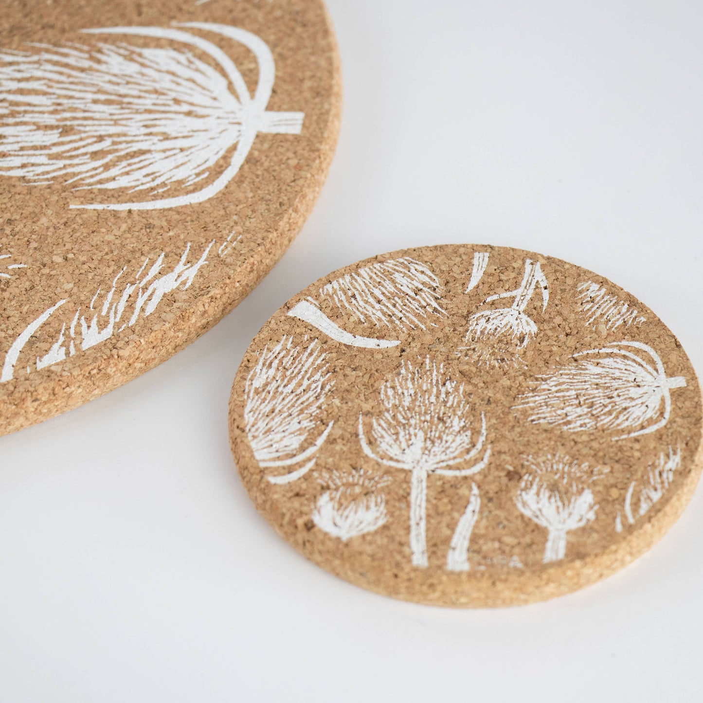 Cork Coaster | Thistle and Teasels
