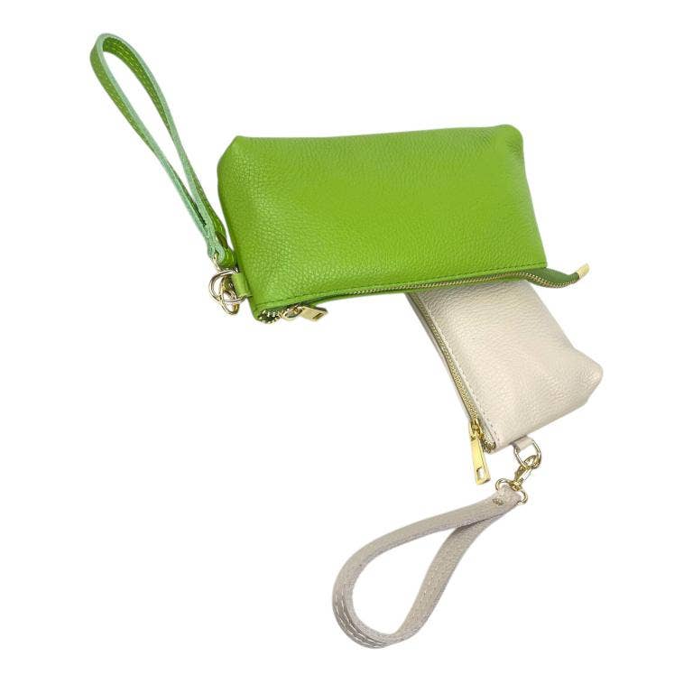 Italian Leather Toiletry Bag with Removable Short Handle