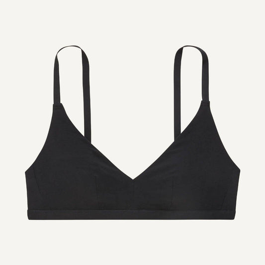 Organic Cotton Triangle Bralette in Carbon
