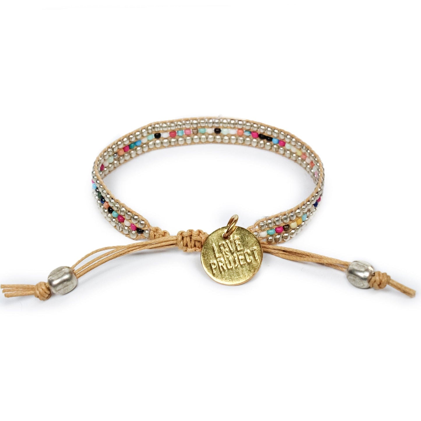 Skinny Silver Darjeeling Rainbow Bracelet SSDR