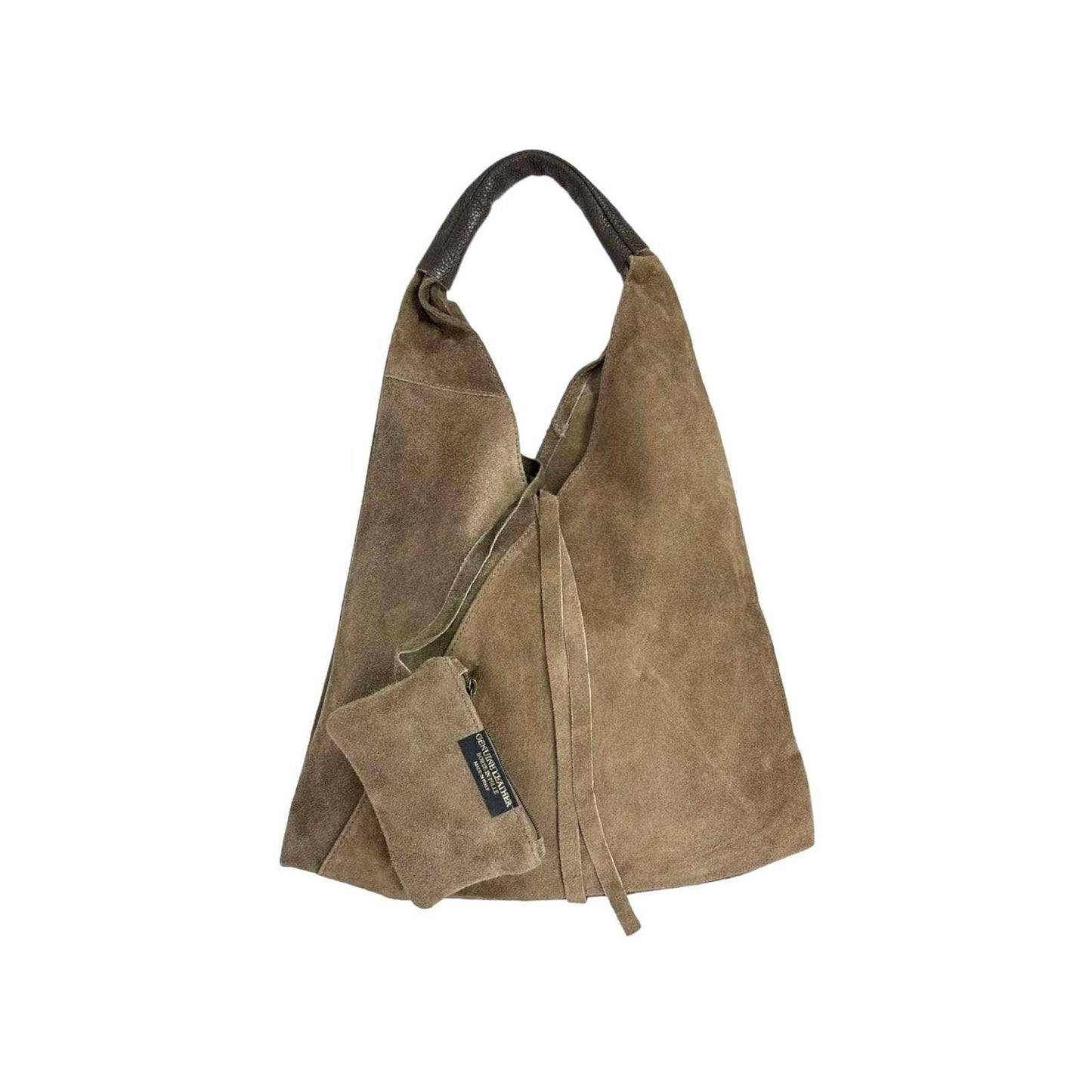Women's Suede Leather Shoulder Bag with Purse