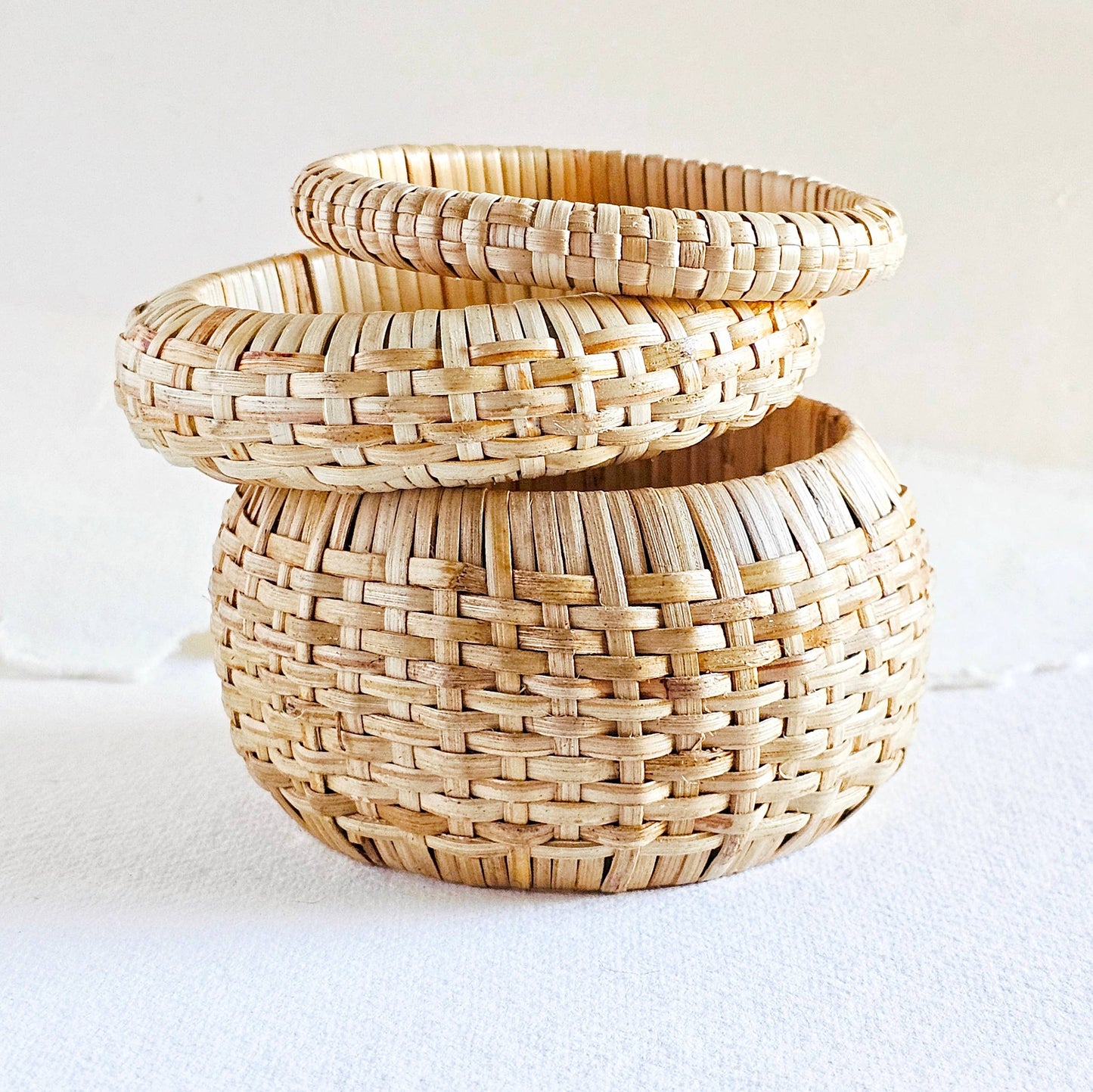 Rattan Cane Bangle Bracelet Set #BX42