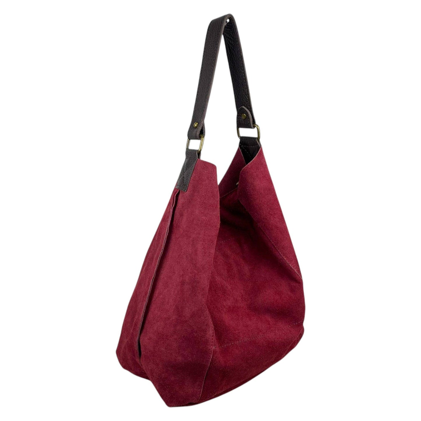 Large Suede + Leather Hobo Bag