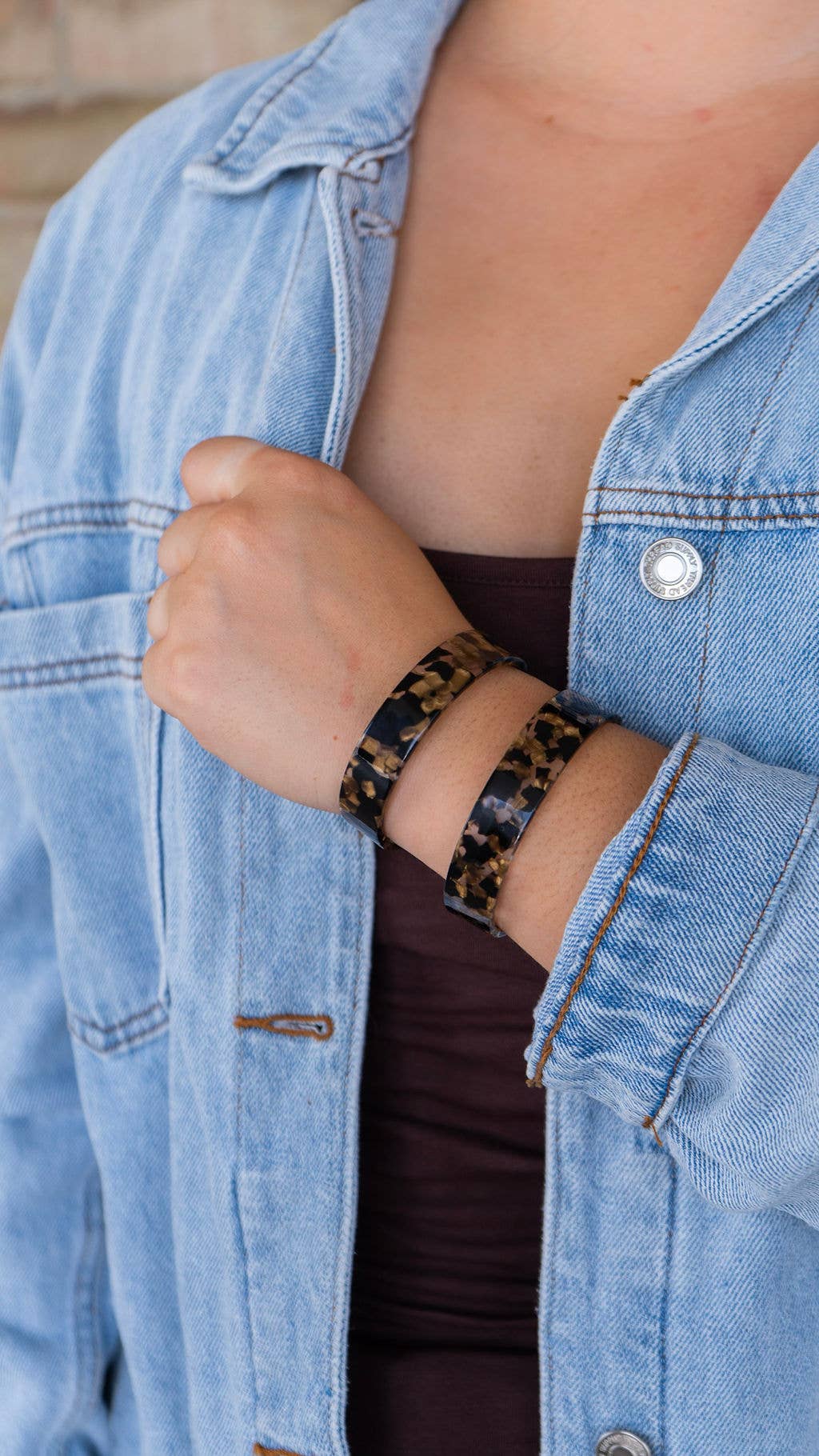 Brynn Bracelet - Black & Bronze - Small // Bangle, Cuff