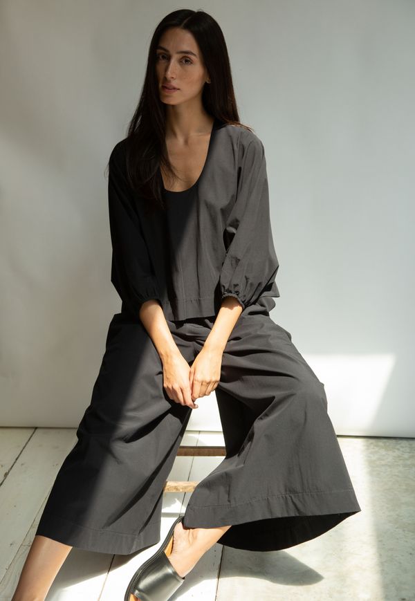Mazu Organic Cotton Poplin Trouser | Black