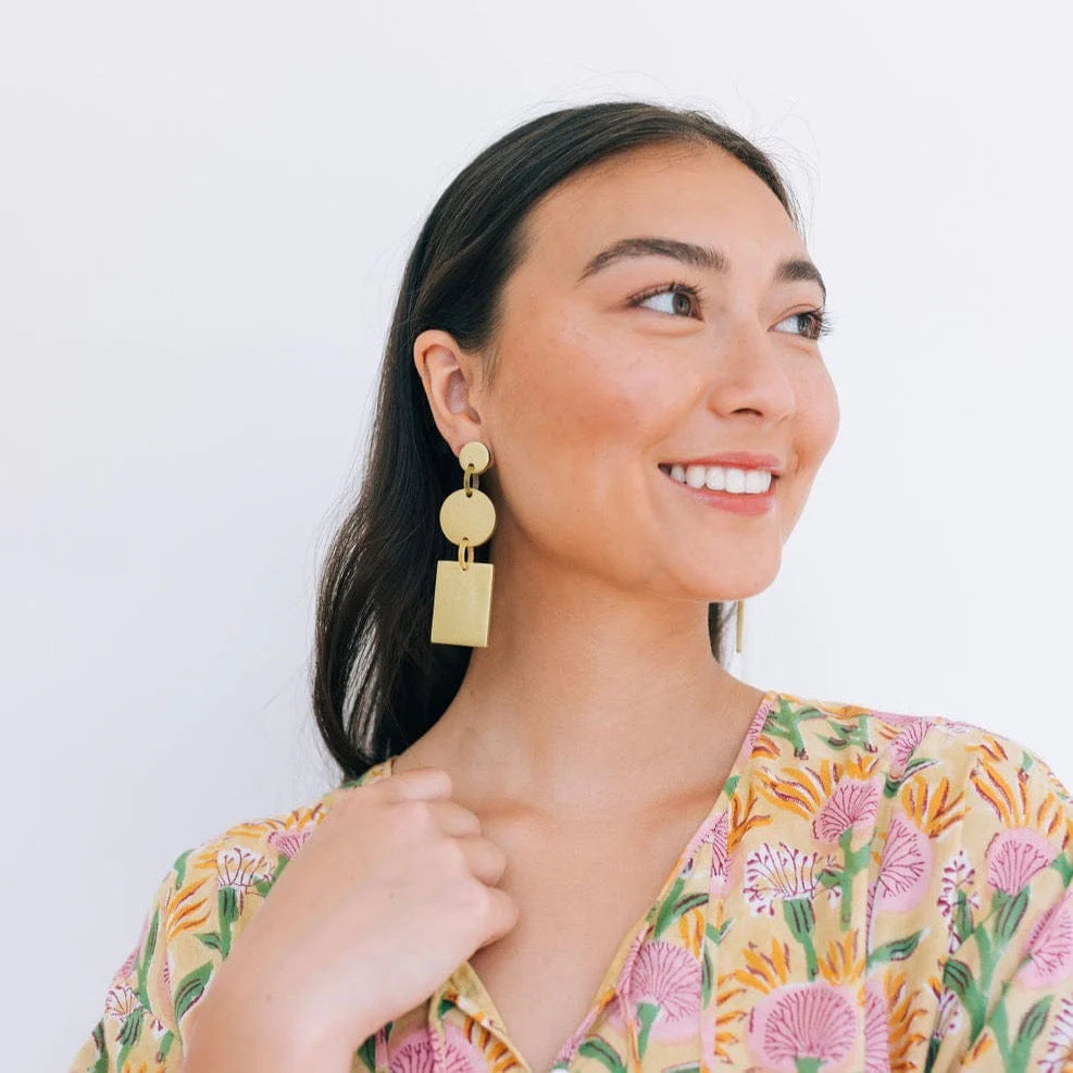 Gold Metallic Harbor Earrings