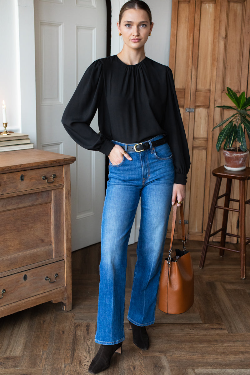 Emerson Gathered Blouse | Black