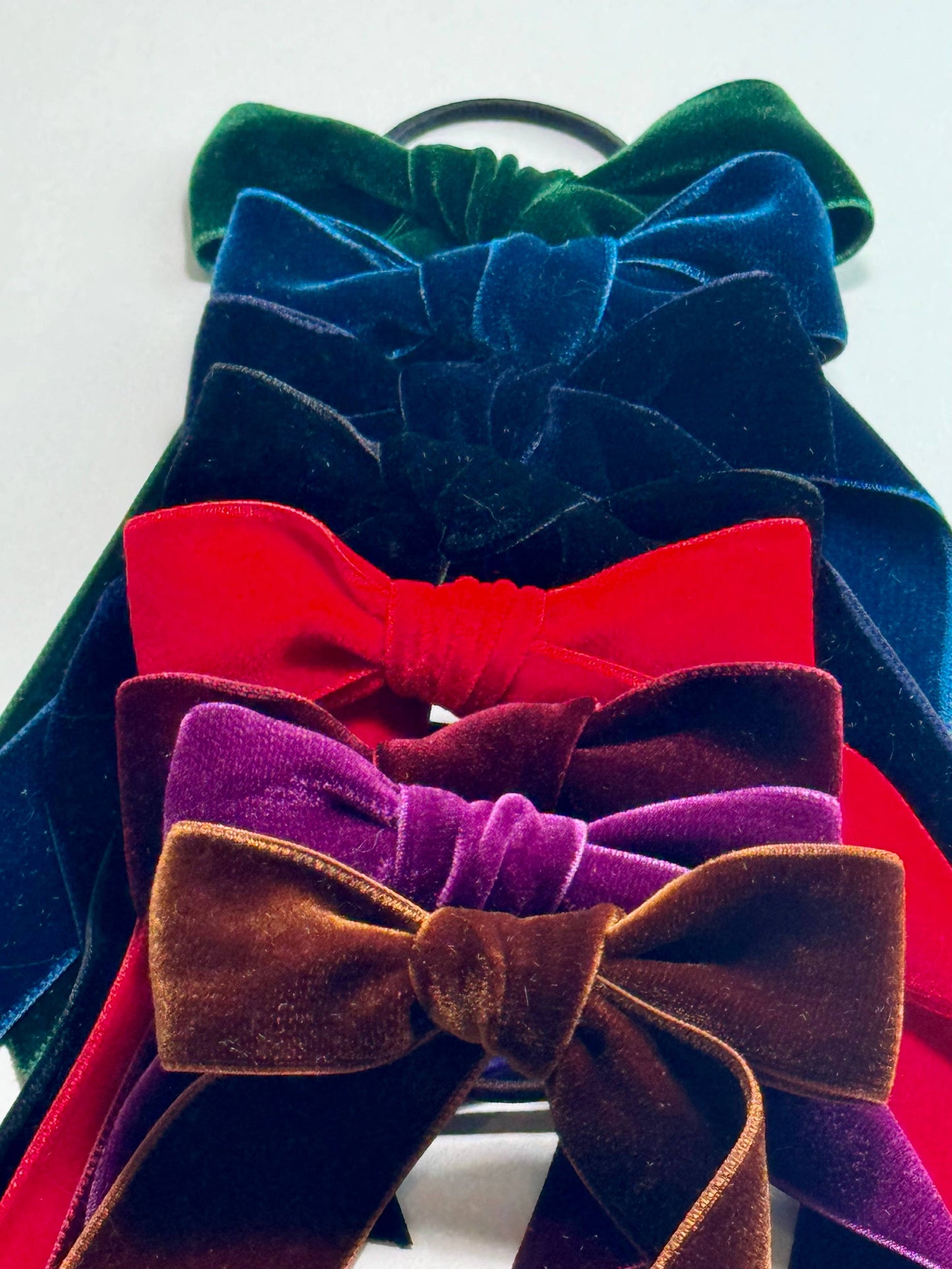 Japanese DoubleSided 1.5" Velvet Ribbon Hair Bow Barrettes