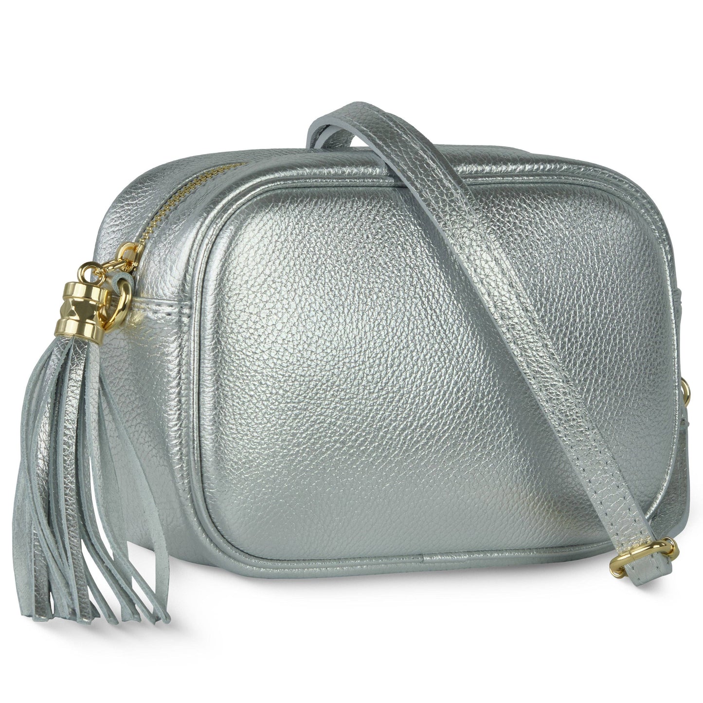 Italian Genuine Metallic Calf Leather Crossbody Bag 231302