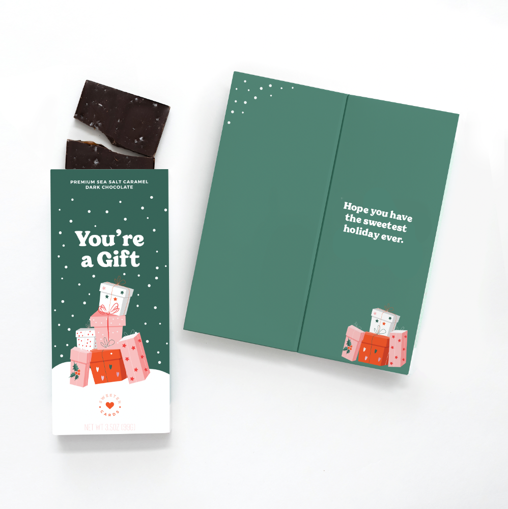 Chocolate-Filled Holiday Greeting Card - You're a Gift