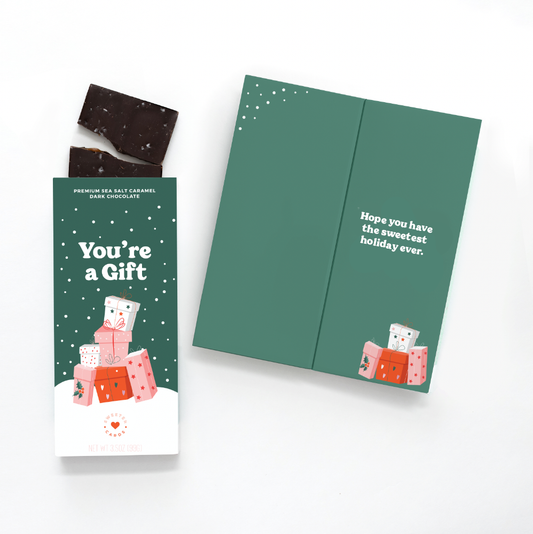 Chocolate-Filled Holiday Greeting Card - You're a Gift