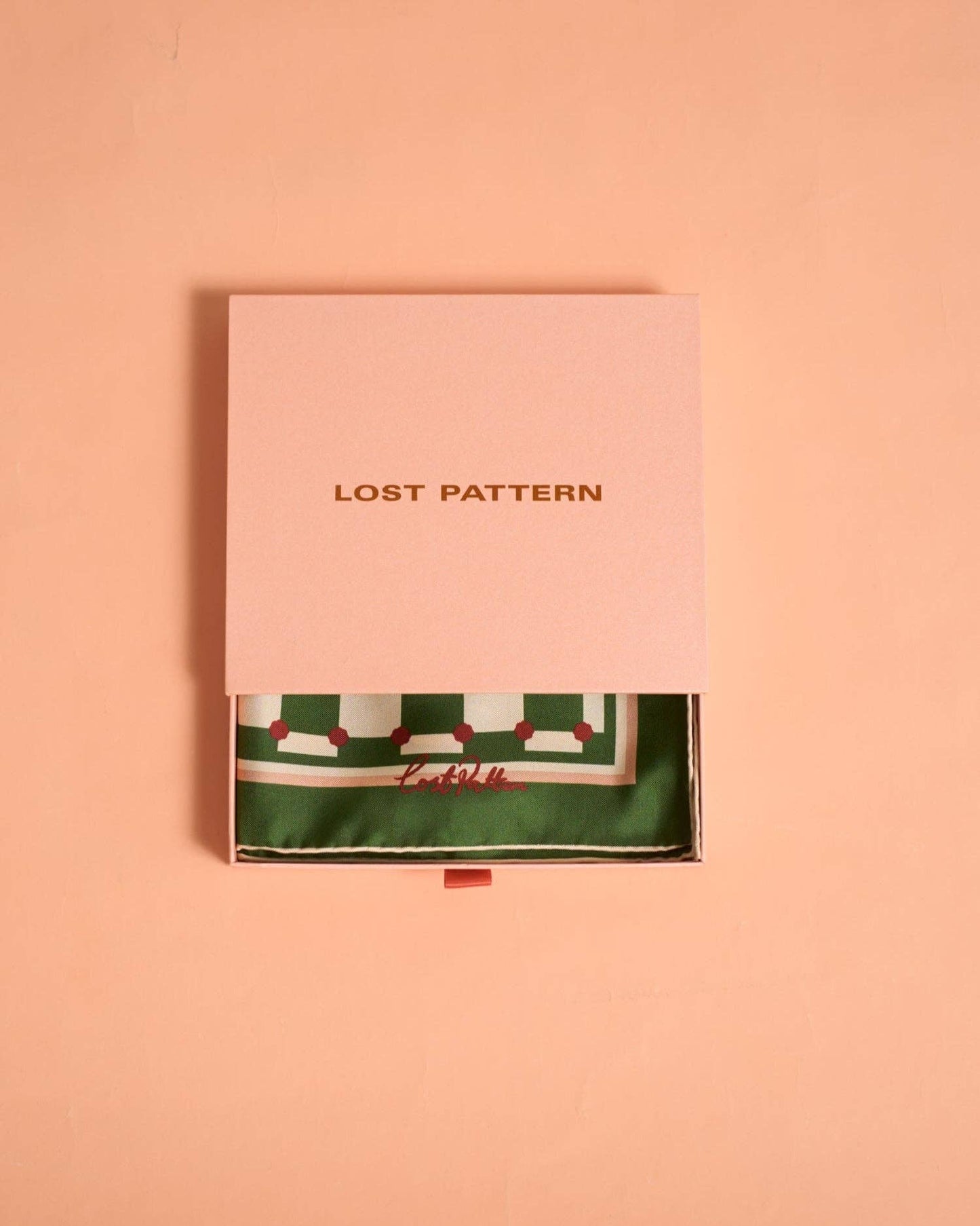 "Checkerboard" Silk Bandana Scarf - Green