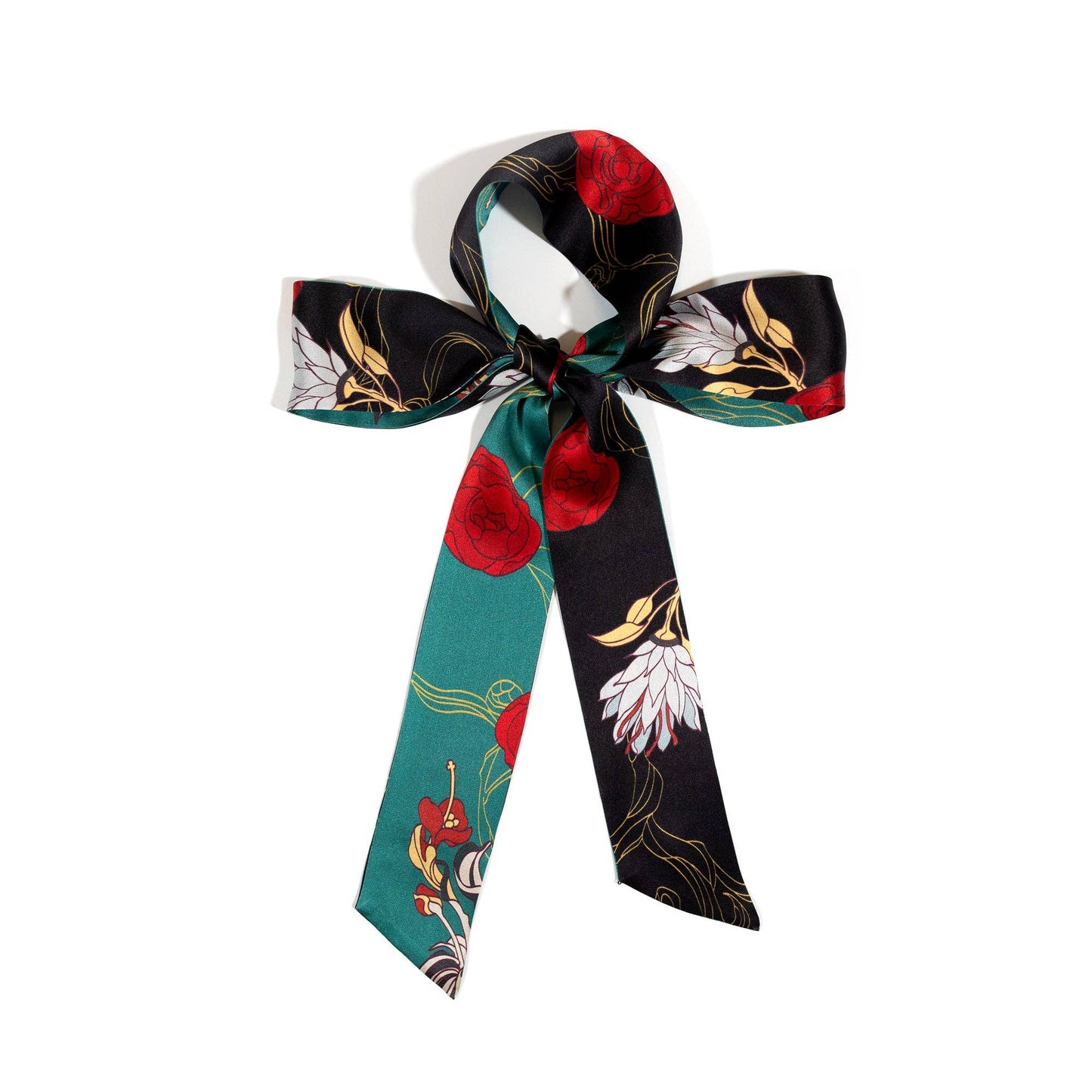 Dream Hunter Silk Skinny Scarf | Emerald Green