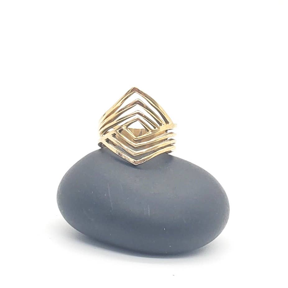 Brass Labyrinth Ring