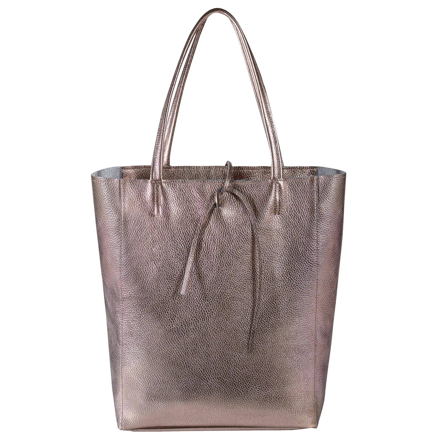Italian Genuine Metallic Calf Leather Tote Bag 201718