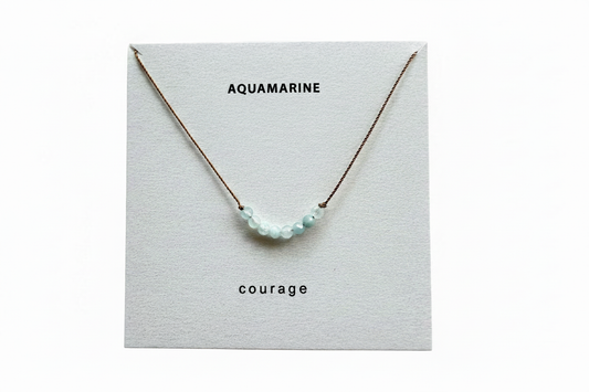 Aquamarine Courage Necklace, March Birthstone Necklace