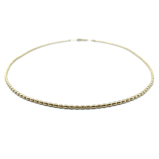 14k Gold Filled 15" Oval Pattern Necklace - Waterproof!