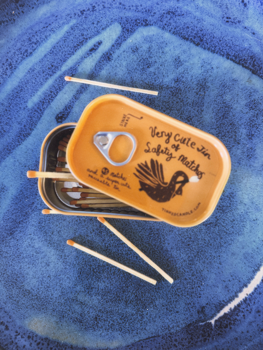 Very Cute Tin of Safety Matches (Orange)