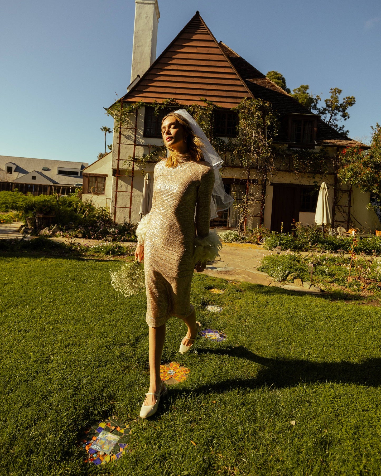 Julianne Dress in Champagne Sequin