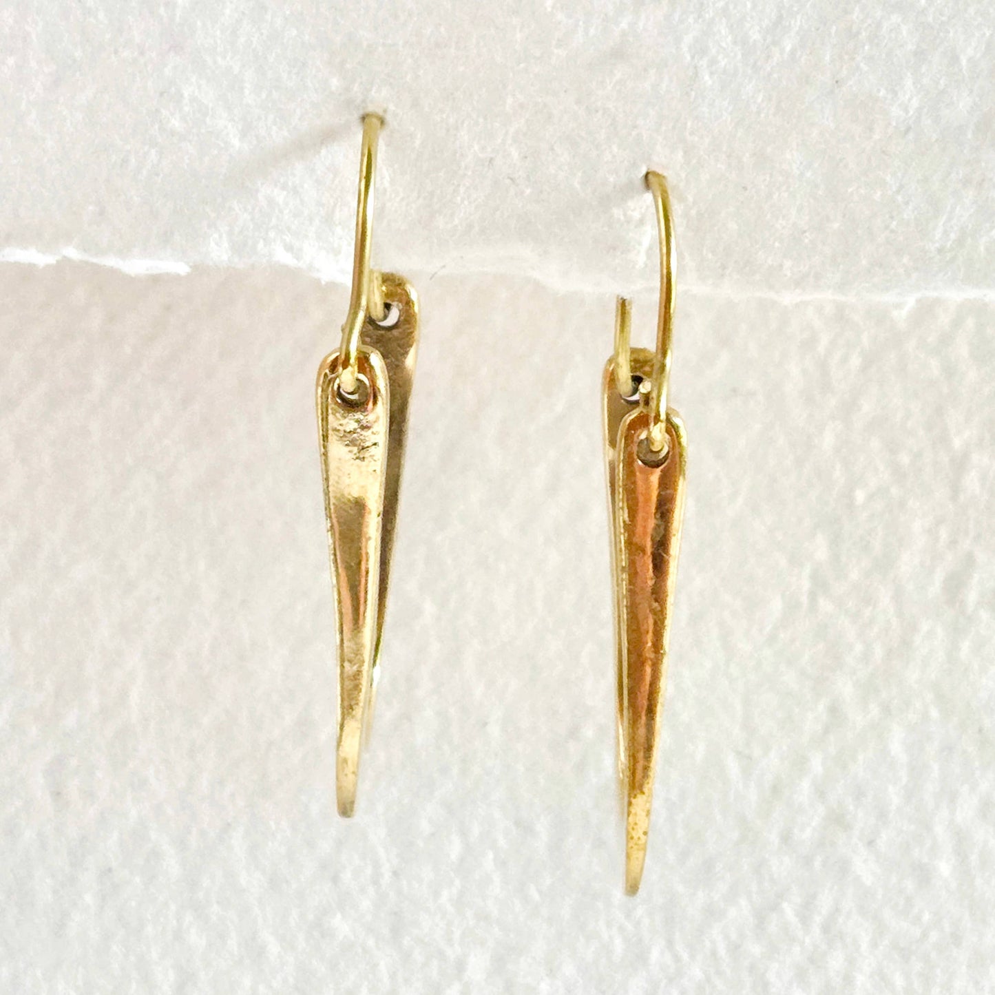 Brass hoop unique handmade oval earrings
