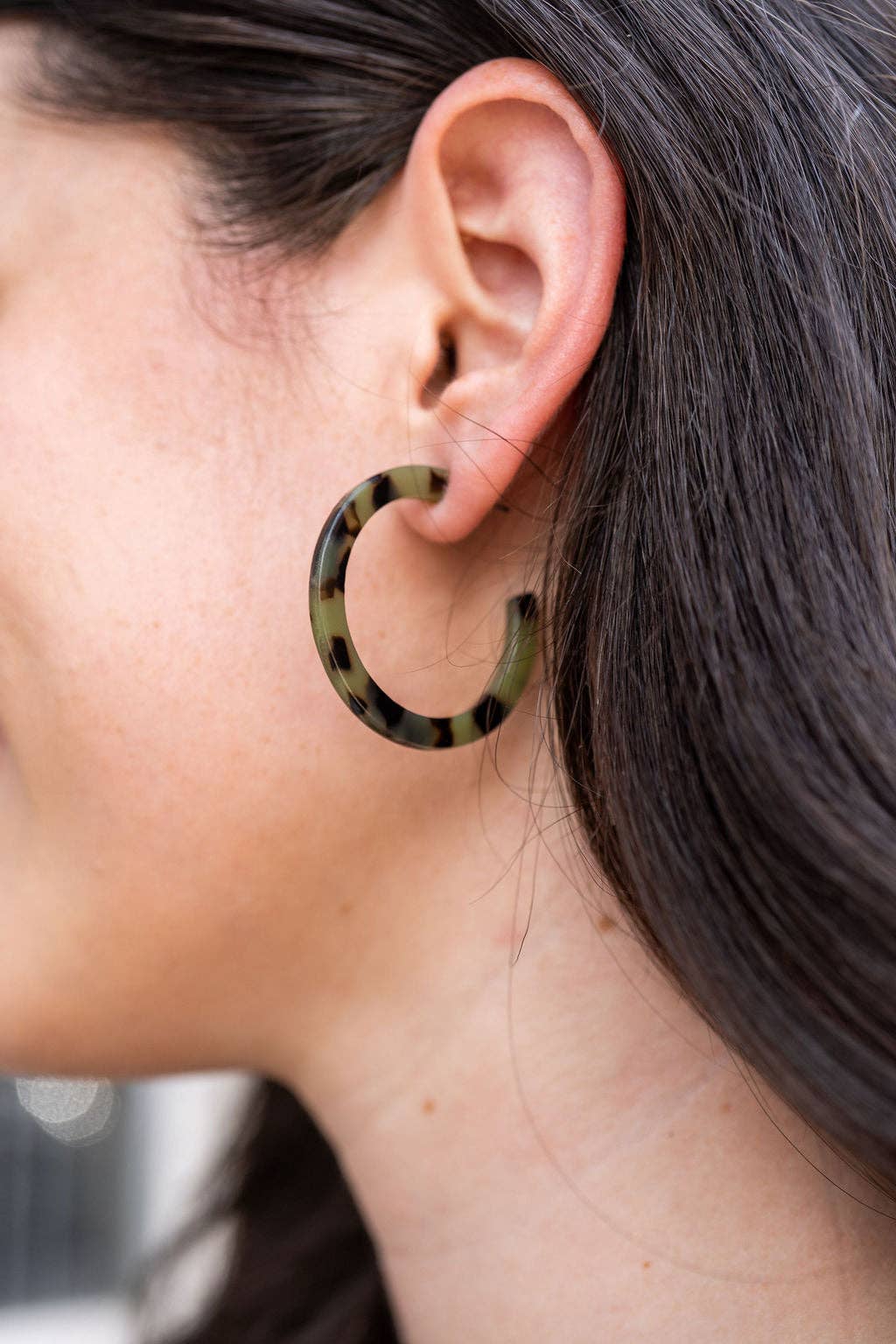 Camy Hoops - Olive Tortoise // Jewelry, Earrings, Fall
