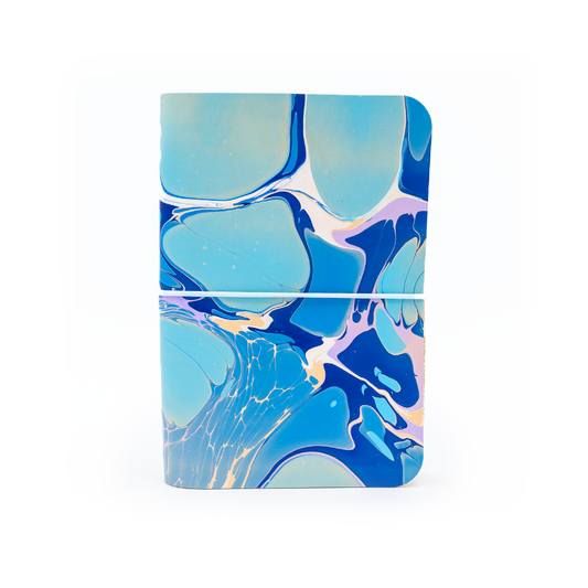 Leather Pocket Journal - Marbled Colorful