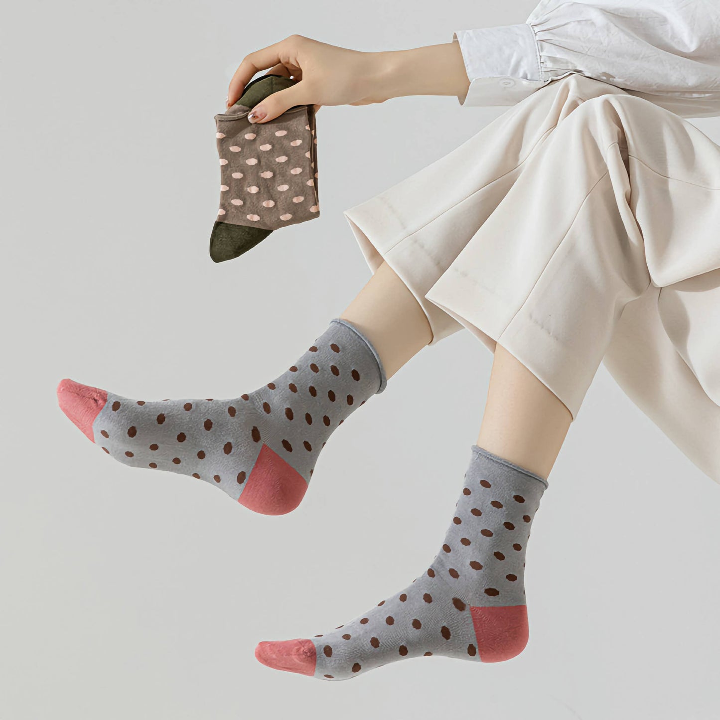 Mulberry Silk Polka Dot Socks
