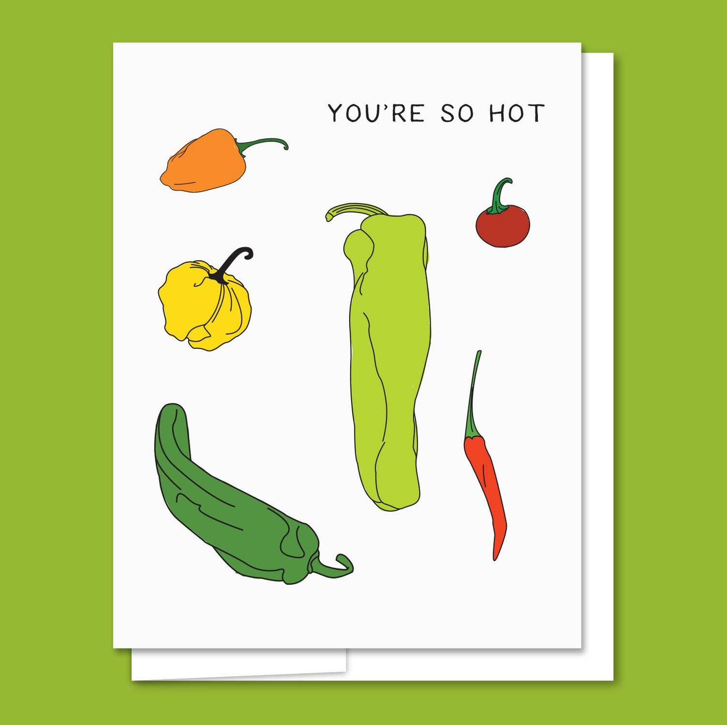 You're So Hot (Peppers) - Letterpress Funny Love Card