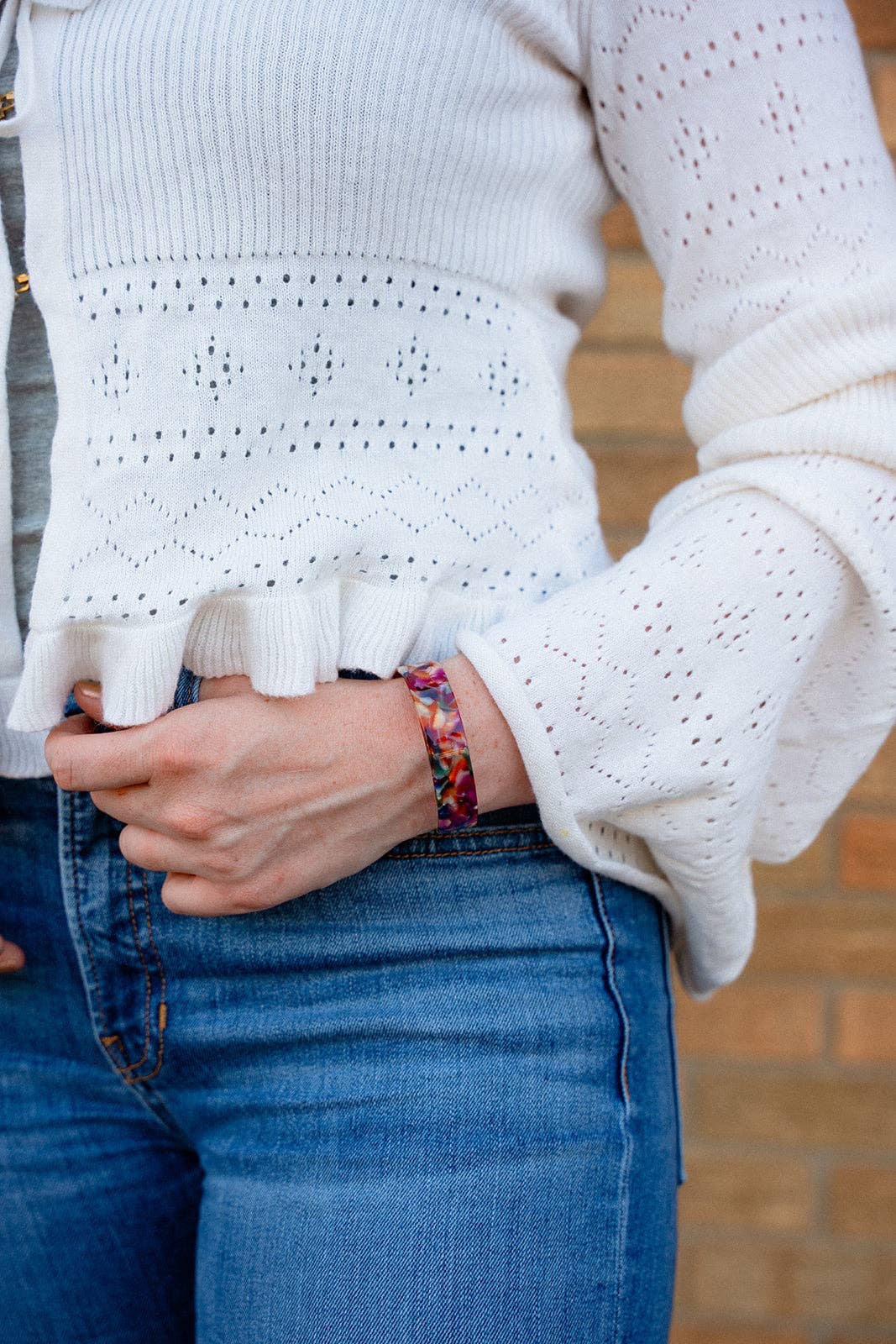 Brynn Bracelet - Jewel Stained Glass - Small // Cuff Bangle