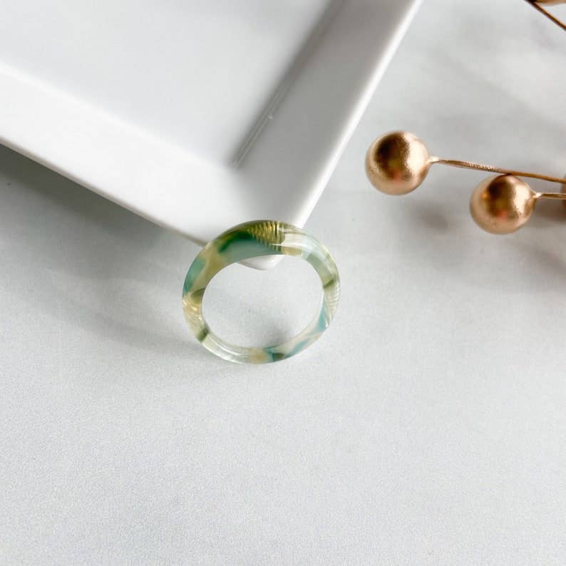 Stacking Dew Drop Ring | Acetate Resin Ring