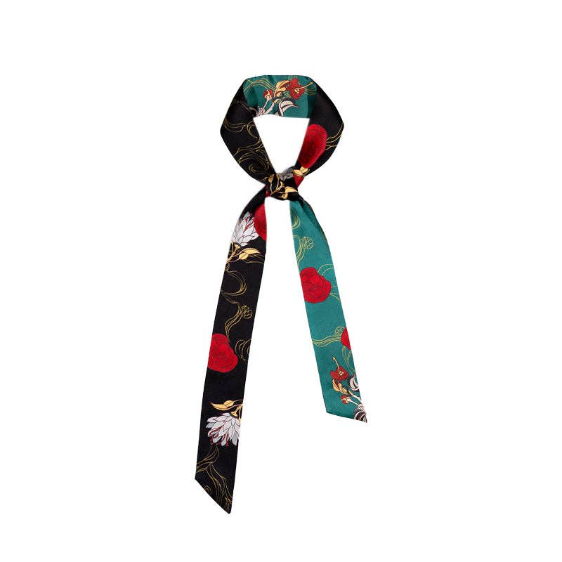 Dream Hunter Silk Skinny Scarf | Emerald Green