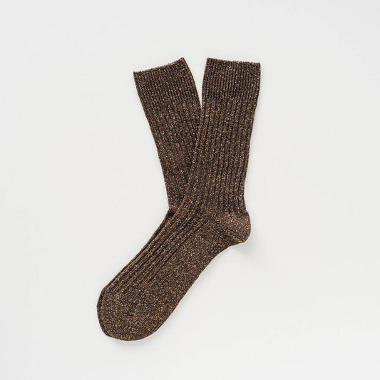 KLUE Silk and Wool DUST STAR socks | Chocolate Dark Brown