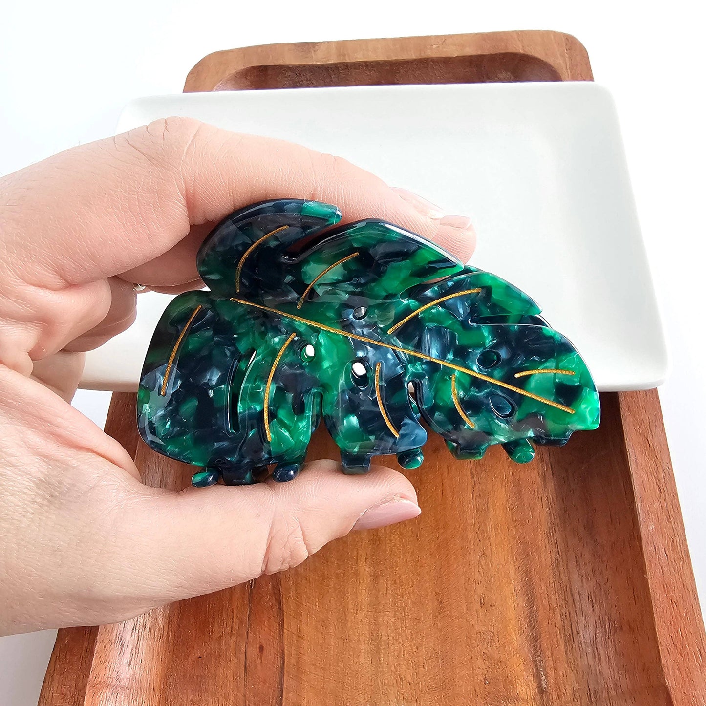 Monstera Leaf Hair Claw