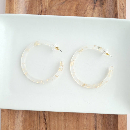Cameron Hoops - Gold Flake // Jewelry, Earrings, Holiday