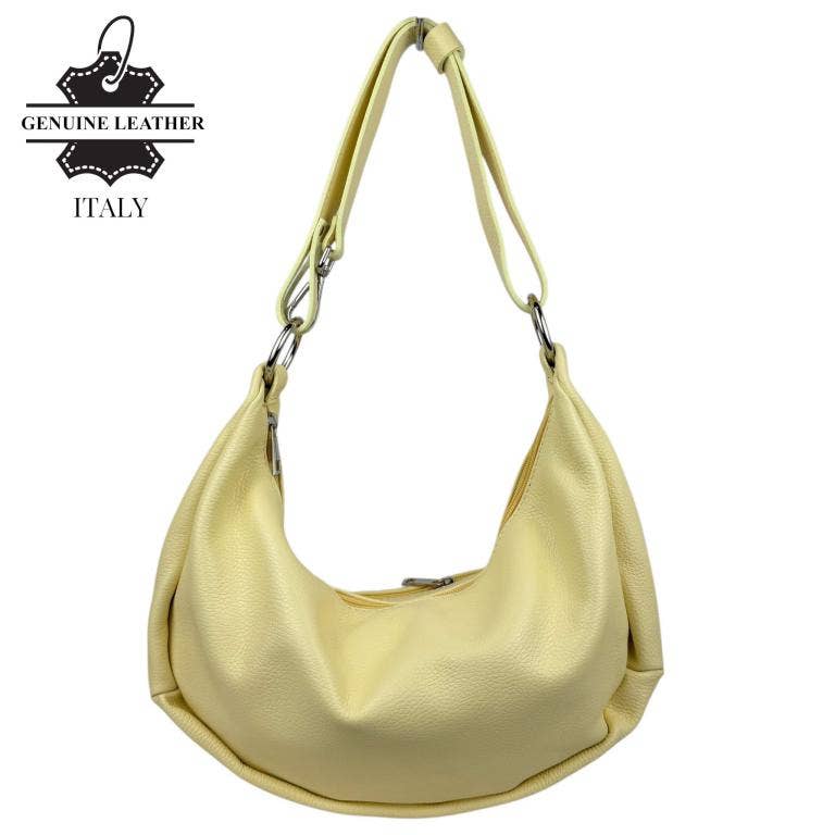 Italian Leather Crescent Design Shoulder Bag 58038