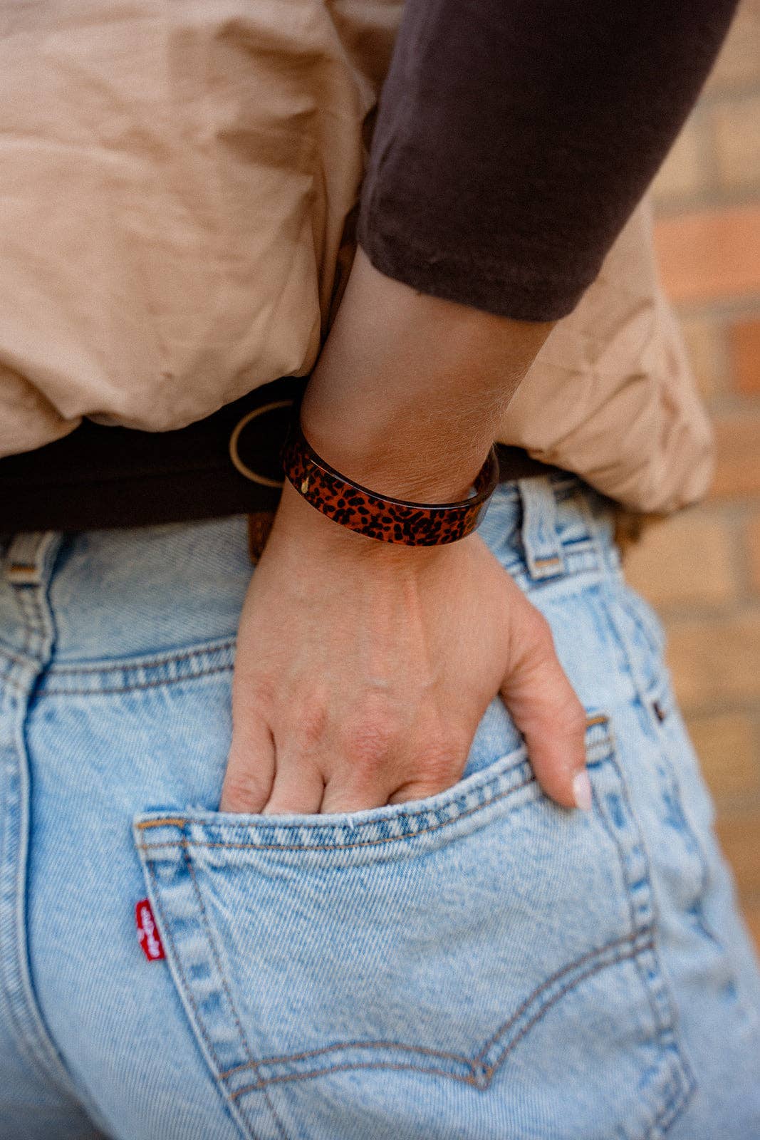 Brynn Bracelet - Amber Dot - Small // Acrylic Cuff Bangle