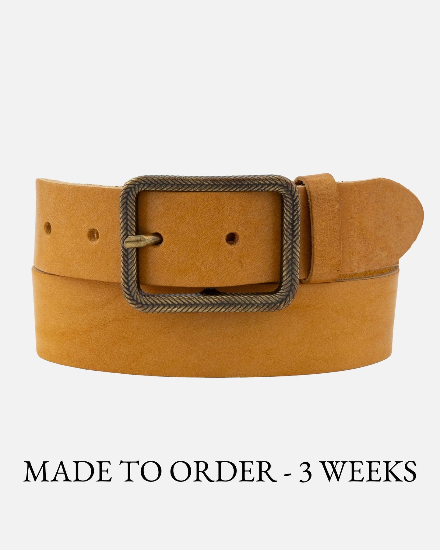 Hedy | Vintage Gold Buckle Leather Belt
