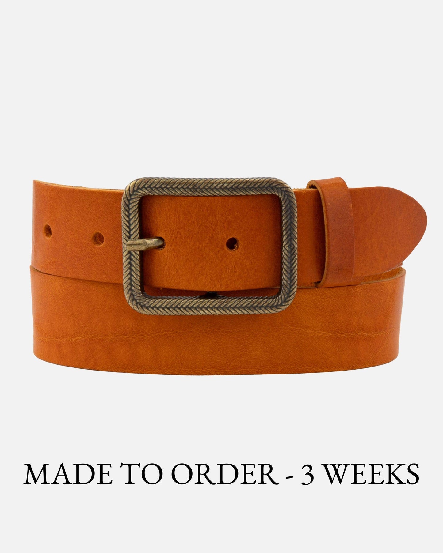 Hedy | Vintage Gold Buckle Leather Belt