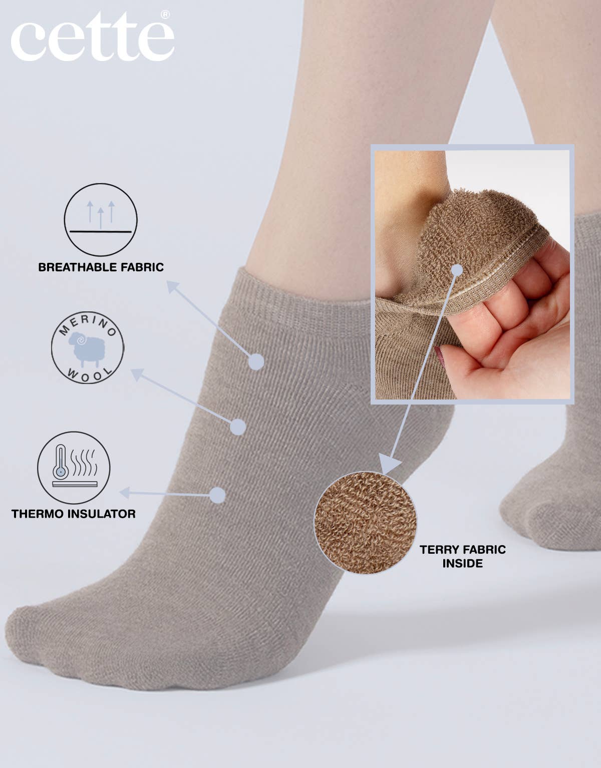 Merino Wool Footies Wool Invisible Socks Trainer Warm Socks