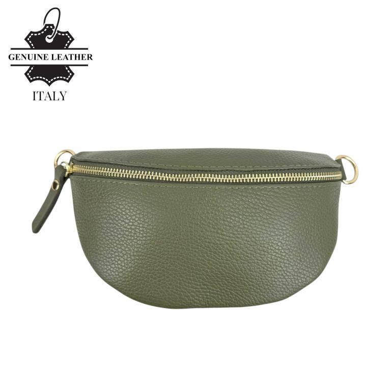 Italian Mini Leather Crossbody Waist Bag