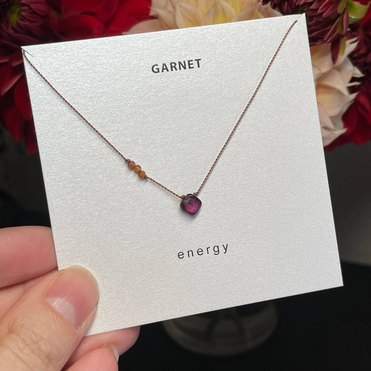 Garnet and Hessonite Energy Necklace