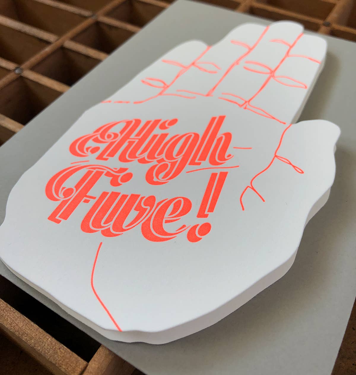 High five hand card