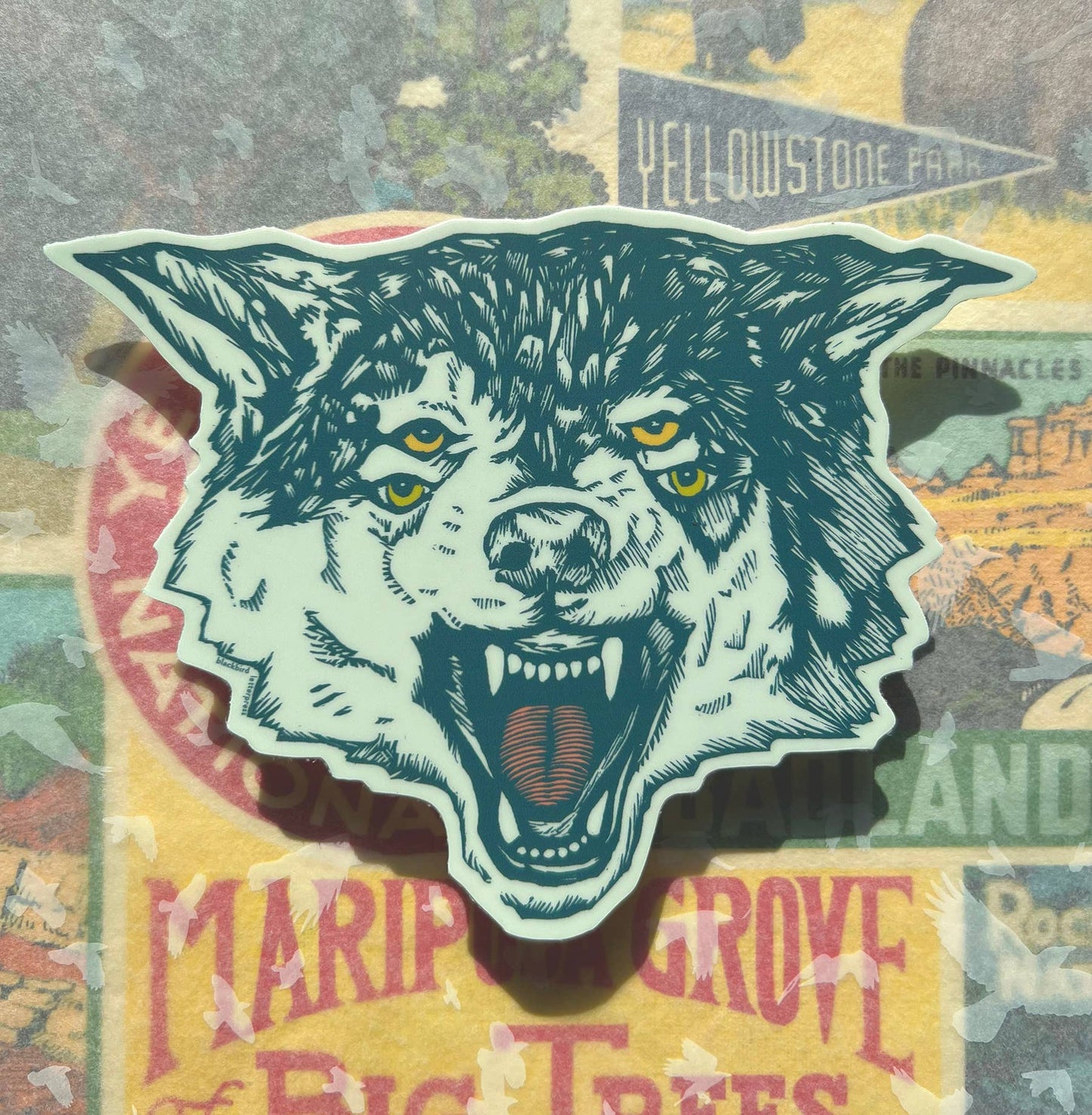 Wolf head sticker