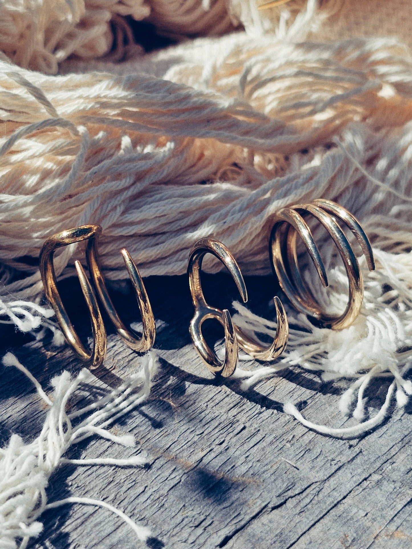 Brass ring double spike wrap talan collection