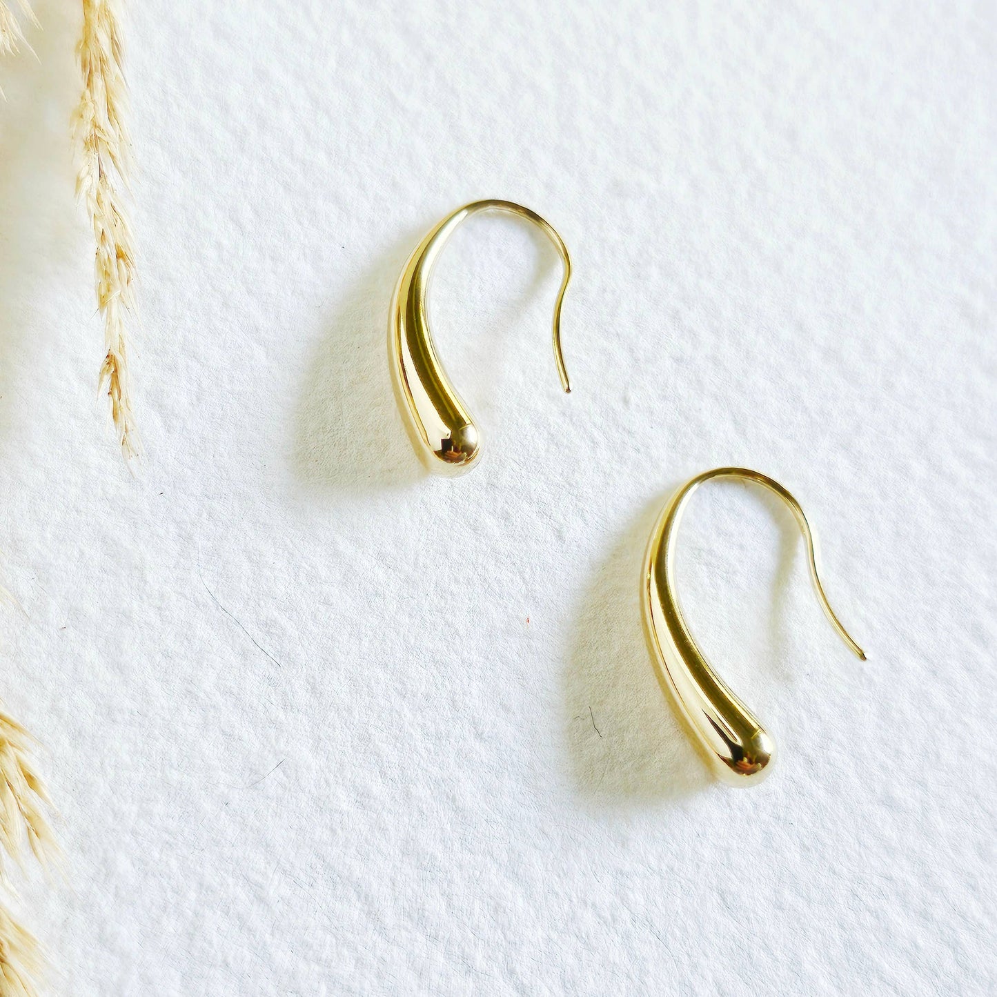 Mini Drop Hoop Earrings Gold Plated
